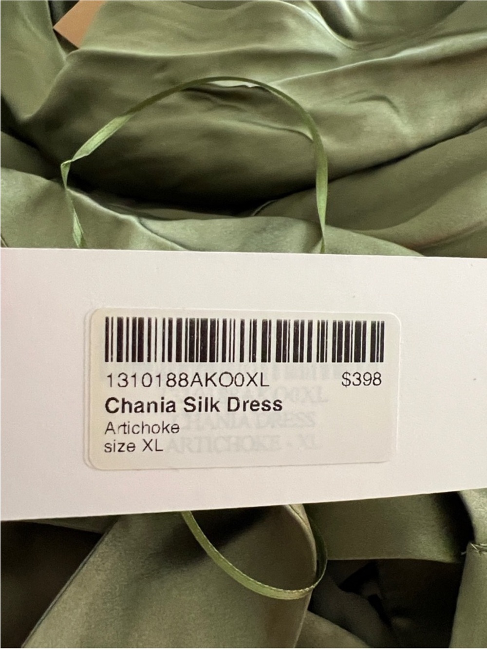 Reformation Chania Artichoke Silk Olive Green Slip Maxi Lace NWT Gown Dress XL - Picture 7 of 13